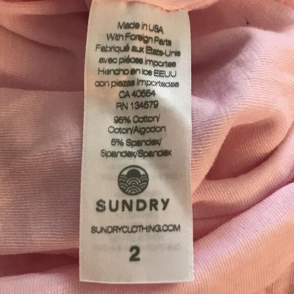 Sundry Women’s Pink Ruched RacerBack Tank Dress size 2 New With Tags - Picture 10 of 12